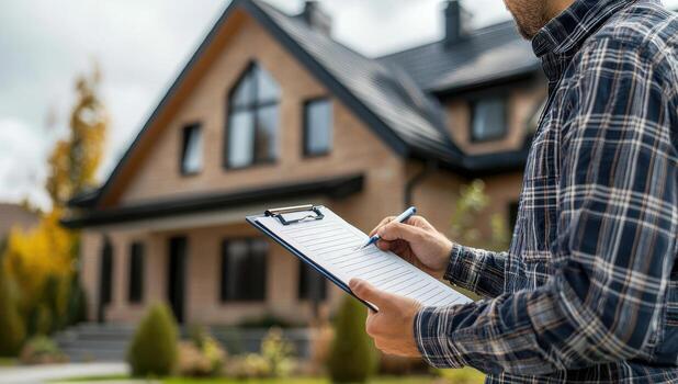 Inspecteur effectuant une inspection de maison